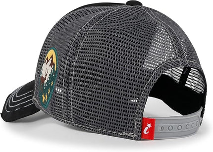 ililily Premium Road Trip Vintage Distressed Snapback Trucker Hat Baseball Cap
