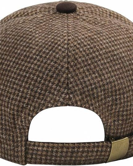 BOTVELA Wool Baseball Cap for Men Adjustable Unstructured Tweed Hat