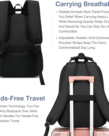 Boavan Laptop Backpack for men, 15.6 inch Laptop Bag with USB Port, Waterproof Travel Work Backpack Purse, Anti-Theft Teacher Nurse Doctor Casual Bookbags Office Business backpack，Deep Orange Black