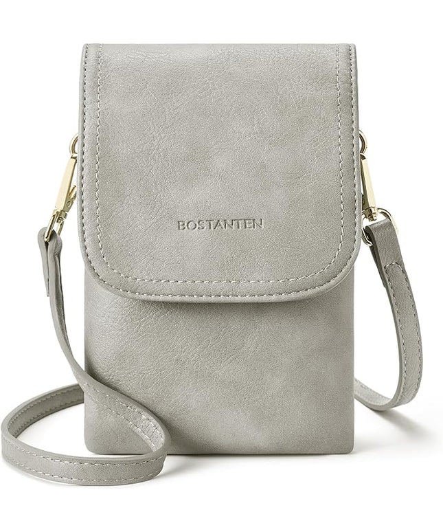 BOSTANTEN Vegan Leather Small Crossbody Bags for Women Designer Cell Phone Bag Wallet Purses Adjustable Strap