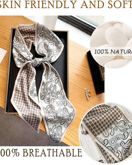 Dailyacc Hair Scarf for Women Fashion Silky Satin Headscarf Wrap Breathable Lightweight Neck Scarves For Handbag
