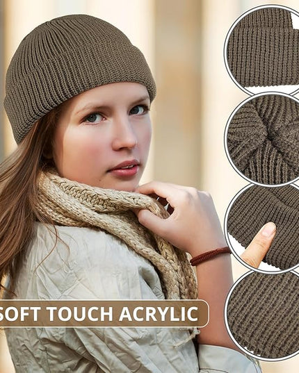 SATINIOR Trawler Beanie Watch Hat Roll-up Edge Skullcap Fisherman Beanie for Women Men
