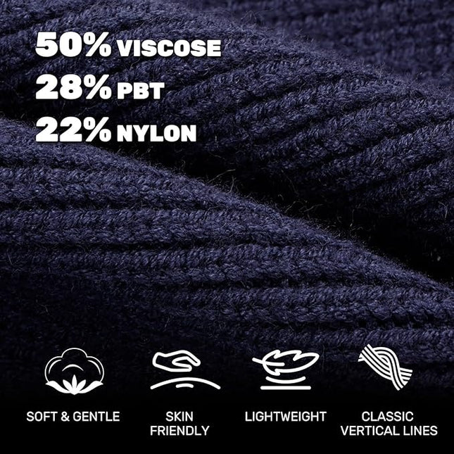 OKKLE Unisex LED Beanie with Light, USB Rechargeable Headlamp Hat, Winter Gifts for Men Women Husband Him Dark Blue