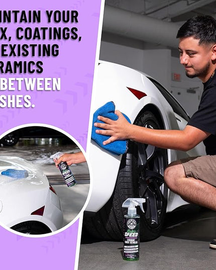 Chemical Guys HydroSpeed Ceramic Quick Detailer Spray - SiO2 Shine Car Detailer Spray for Cars, Trucks, SUVs, Motorcycles and RVs, Boosts Gloss, Hydrophobic Protection and Slickness, 16 oz