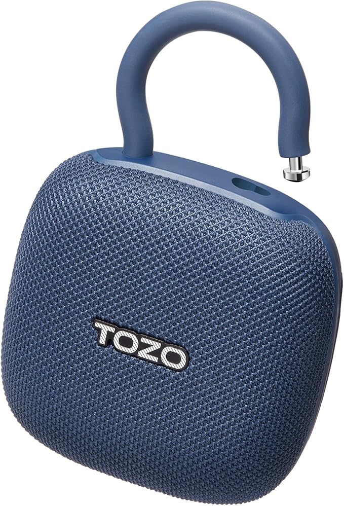 TOZO PE1 Portable Bluetooth Speakers with Adjustable Carabiner, Mini Bluetooth Wireless Shower Speaker with IPX8 Waterproof, 32H Playtime Punchy Bass Audio Speaker for Home, Outdoor and Travel, Blue