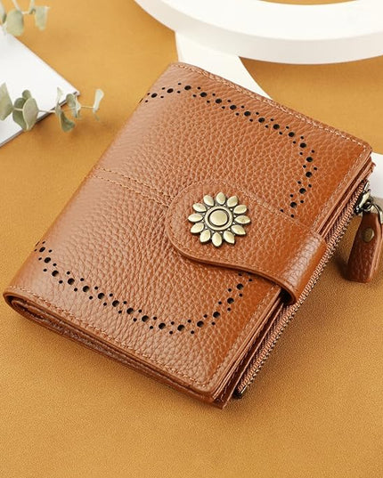 Lavemi Womens Leather Wallet Small Compact RFID Blocking Credit Card Case Purse with Zipper Pocket | Small, Compact, RFID Blocking, Zipper Pocket, Small, Compact