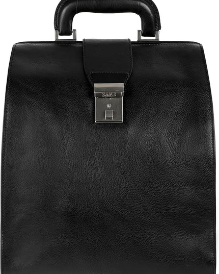 Time Resistance Leather Backpack for Men and Women - Business Rucksack Laptop Bag (Black)