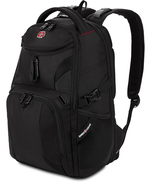 SwissGear 1900 Scansmart Mini/Slim Version, Fits Most 13 Inch Laptops and Tablets, TSA Friendly Backpack, Black