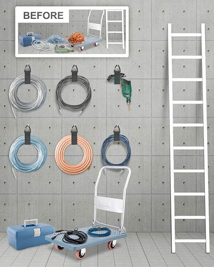 Extension Cord Holder Organizer(4 Pack XL), Hose Hanger for Garage Organization and Storage, 16-Inch Heavy Duty Storage Straps, Garage Gadgets for Men