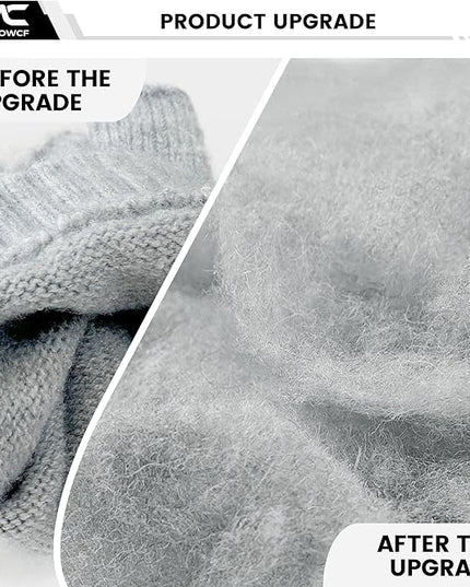Winter Fingerless Gloves for Women Men Warm Knitted Convertible Mittens Flap Cover