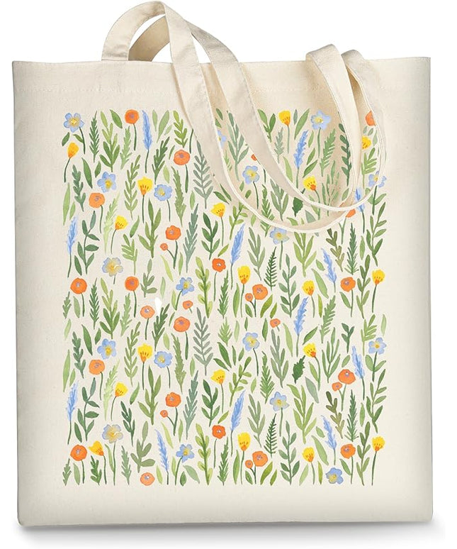 AUSVKAI Canvas Tote Bag for Women, Aesthetic Cute Grocery Grocery Reusable Cotton Gift Bag for Shooping Beach Trendy Gifts