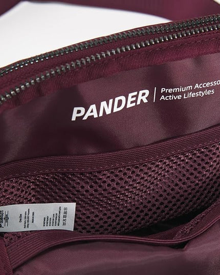 Pander Everywhere Belt Bag for Women, 5 Zipper Pockets Nylon Crossbody Fanny Pack Purse (Red Merlot)