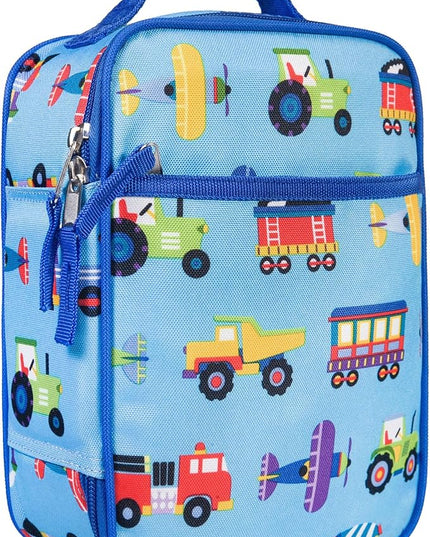 Wildkin ECO rPET Insulated Original Lunch Bag – Durable, Stylish, Ideal for School & Travel - Trains, Planes & Trucks