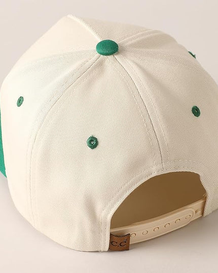MIRMARU Two-Tone Vintage Canvas Trucker Hats for Men & Women, Adjustable Size Baseball Caps with Trendy Embroidered Design