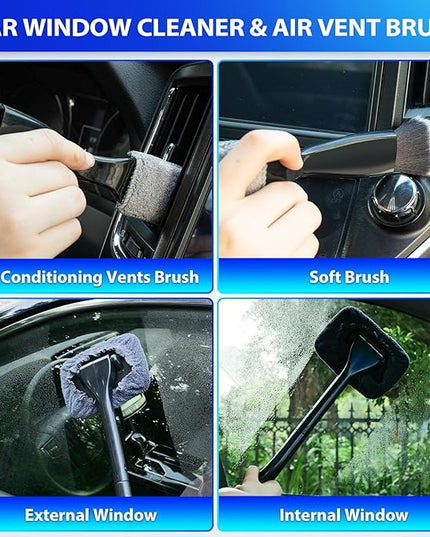 THINKWORK Car Cleaning Kit, Car Vacuum Kit, Gray Car Interior Detailing Kit with 8000PA High Power Vacuum, Including 7Pcs Detailing Brush Set and Bag