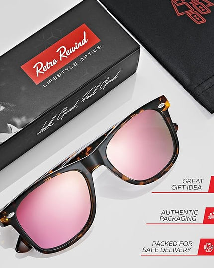 Retro Rewind Polarized Sunglasses for Men and Women - UV Protection Classic Sun Glasses