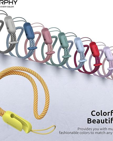 SURPHY 2 Pack Phone Lanyard for Cellphone Case, Phone Wrist Strap for Case, Cellphone Strap with 2-Color Braided, Charm Wrist Lanyard for Women and Men, Yellow & Gray