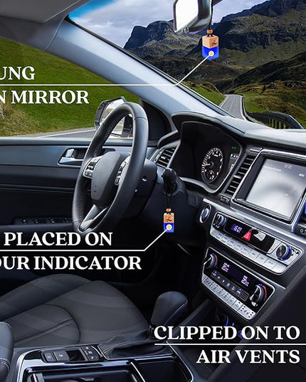Solvère Car Air Freshener for Men | Perfume Style Freshener with Solvère Fragrance | Strong Freshener with Odour Eliminating Technology with Vent Clip | Car Air Freshener by Perfa