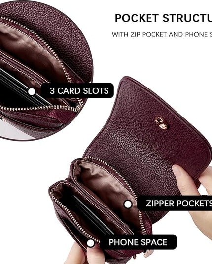 BOSTANTEN Vegan Leather Small Crossbody Bags for Women Designer Cell Phone Bag Wallet Purses Adjustable Strap