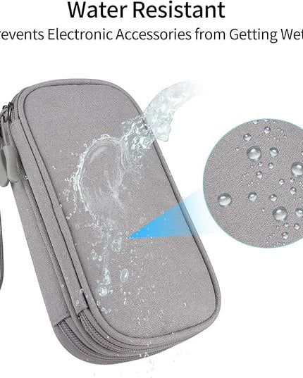 JIAKAI Travel Cable Organizer - Electronics Accessories Bag(Double Layer - Grey)