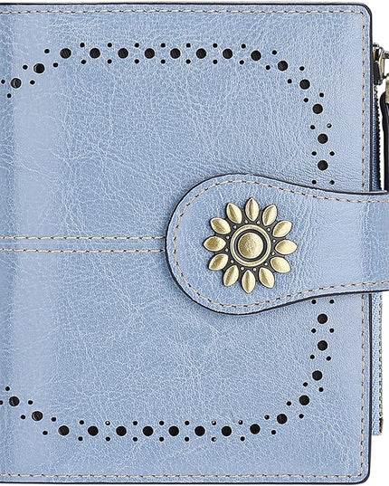 Lavemi Womens Leather Wallet Small Compact RFID Blocking Credit Card Case Purse with Zipper Pocket | Small, Compact, RFID Blocking, Zipper Pocket, Small, Compact
