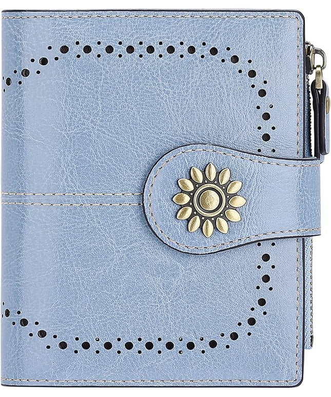 Lavemi Womens Leather Wallet Small Compact RFID Blocking Credit Card Case Purse with Zipper Pocket | Small, Compact, RFID Blocking, Zipper Pocket, Small, Compact