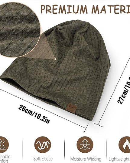 Slouchy Beanie for Men Women Soft Lightweight Running Beanie Hat Chemo Cap Skull Cap