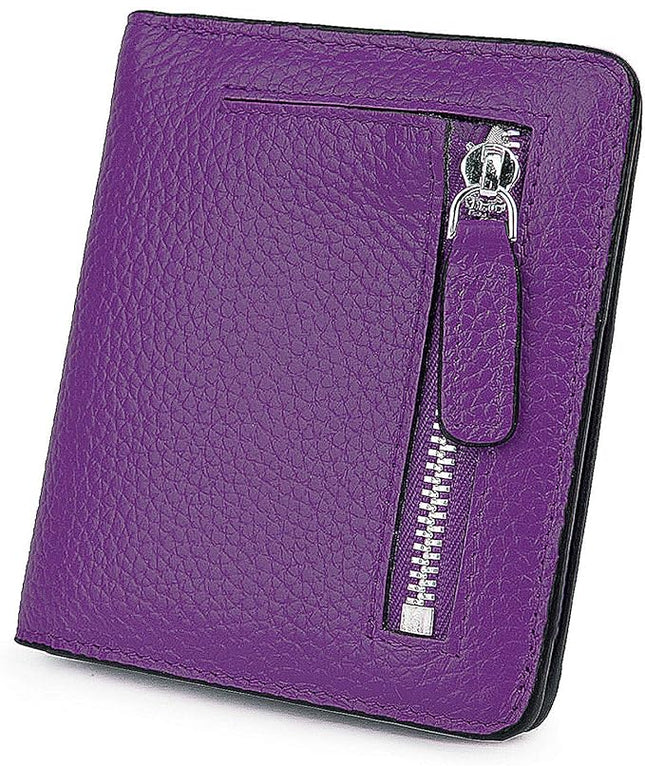 AINIMOER Small Leather Wallet for Women, Ladies Credit Card Holder RFID Blocking Women's Mini Bifold Pocket Purse