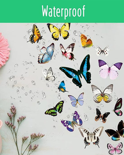 400+ PCS Delicate Butterfly Stickers, Self-Adhesive PVC Vintage Butterfly Stickers for Scrapbook, Journal, Laptop, Envelope, DIY Project, Window, Spring Themed Party Decors