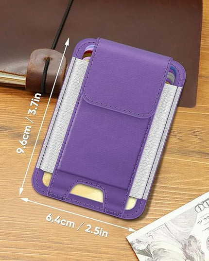 FINPAC MagSafe Wallet, Magnetic Card Wallet Holder for iPhone 17/16/15/14/13/12 Series, Safe RFID Blocking Slim Leather 6 Card Holder for Women Men