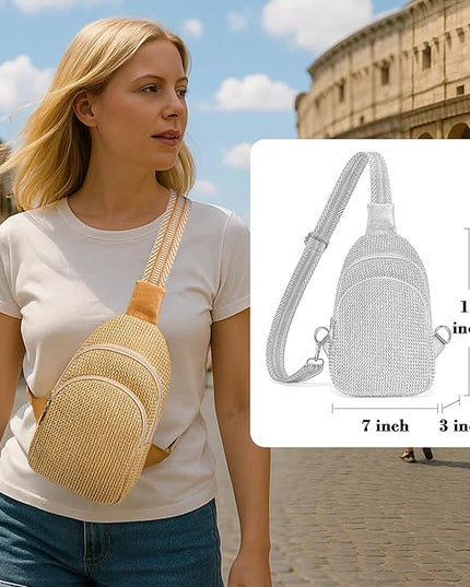 INICAT Faux Straw Crossbody Bags Beach Gifts Valentines Day Her Cruise Ship Essentials Women Summer Small Sling Purses