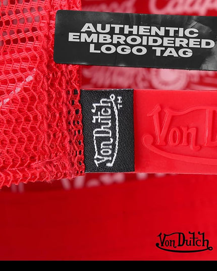 Von Dutch Unisex Trucker Hat - Curved Bill Mesh Back Retro Classic Adjustable Snapback Baseball Cap for Men and Women