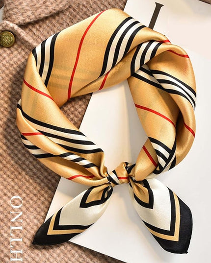100% Mulberry Silk Scarf for Women Hair Lightweight Square Neckerchief Wrap For Head Scarves 21"