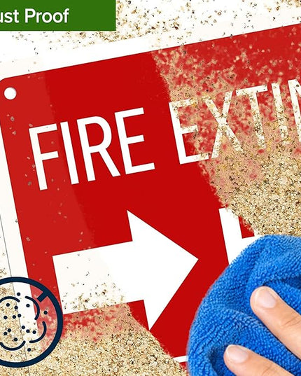 Fire Extinguisher Here Break Glass Sign, 10x7 Inches, Rust Free .040 Aluminum, Fade Resistant, Made in USA by My Sign Center