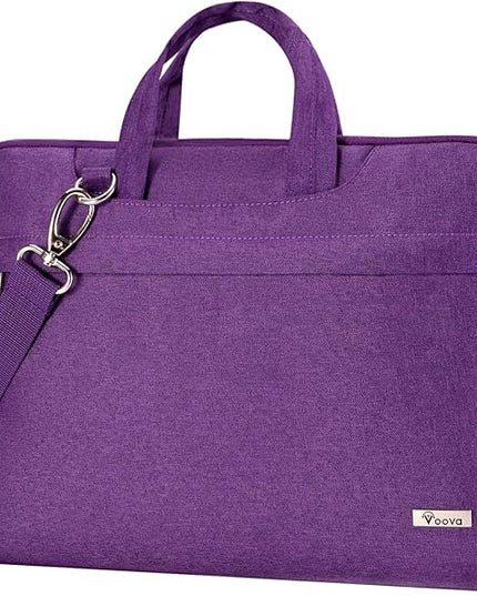 Voova Laptop Bag 13 14 Inch for Women, Waterproof Computer Sleeve Carrying Case with Shoulder Straps & Handle Compatible with Macbook Air 13 M2/M3/M4, MacBook Pro 13/14, HP Chromebook 14, Purple
