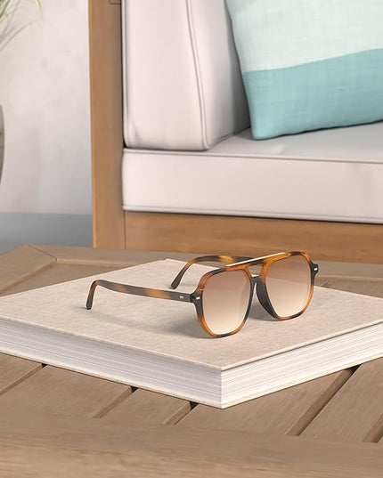 SOJOS Retro Trendy Aviator Polarized Sunglasses Men Women Vintage 70s Square Stylish Frame Sun Glasses SJ2283