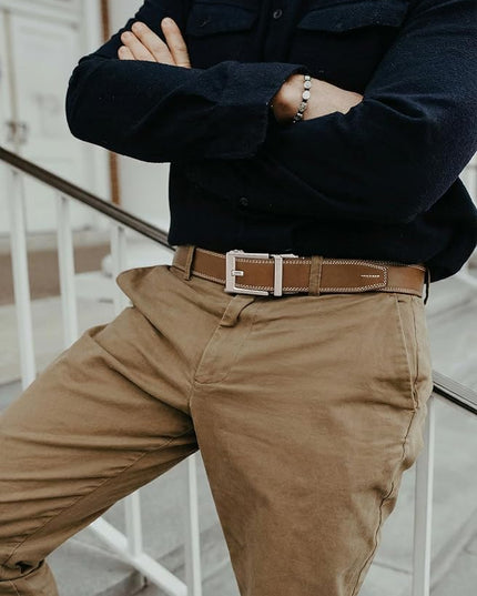 CHAOREN Leather Ratchet Belt Men - Mens Belts Casual Accessories for Every Occasion (35mm)