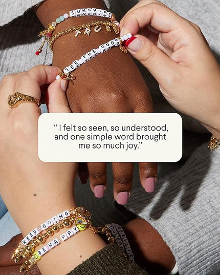 Little Words Project Mother's Day Gifts, The Original Word Bracelet, Made with Colorful Beads and Plated Brass Hardware, Handcrafted Design & Positive Message