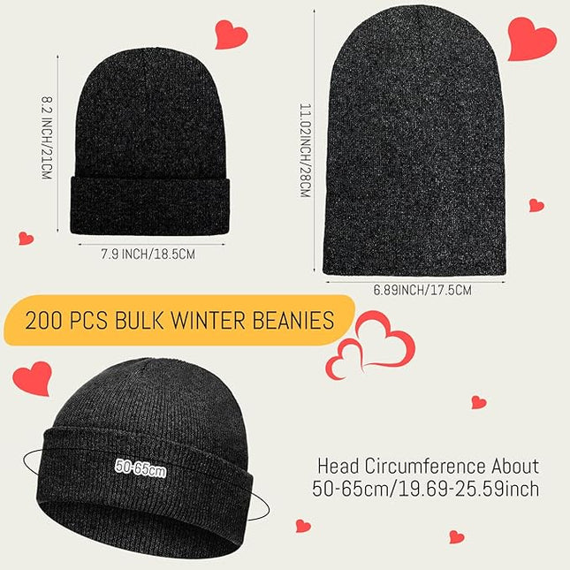 Toulite Bulk Winter Beanies for Homeless Donation Unisex Warm Knitted Beanie Hats Skull Cap