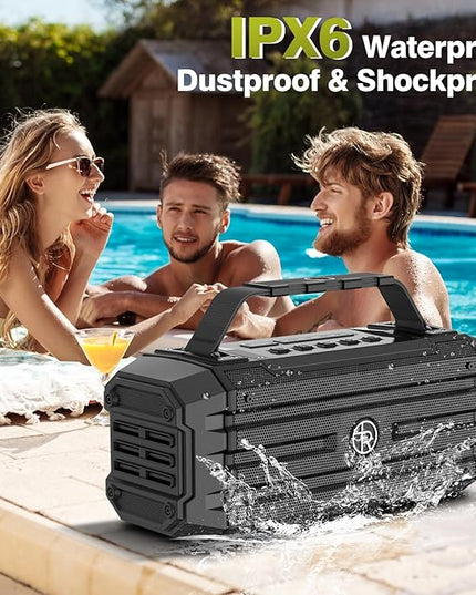 Bluetooth Speaker 120W Peak 80W Portable Wireless Hi-Fi Loud Outdoor IPX6 Waterproof Big Party Speakers with Deep Bass, TWS Pairing, DSP Sound Boombox for Home Camping Beach