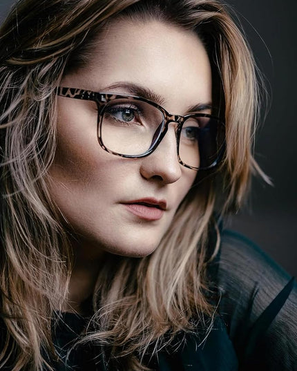 TIJN Blue Light Blocking Glasses for Women Men Clear Frame Square Nerd Eyeglasses Anti Blue Ray Computer Screen Glasses