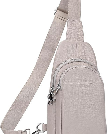 befen Genuine Leather Small Sling Bag for Women Anti-Theft Crossbody Chest Bags Fanny Packs for Travel with RFID Card Slots