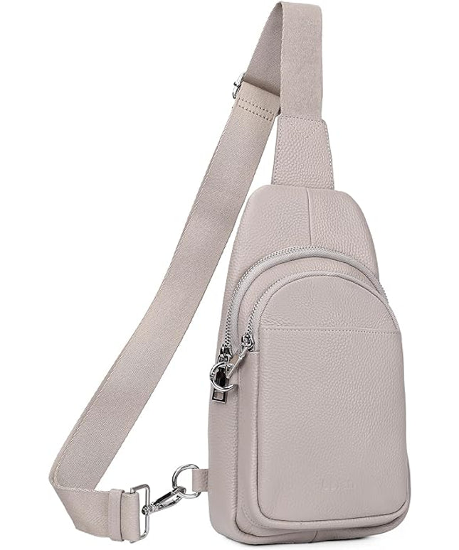 befen Genuine Leather Small Sling Bag for Women Anti-Theft Crossbody Chest Bags Fanny Packs for Travel with RFID Card Slots