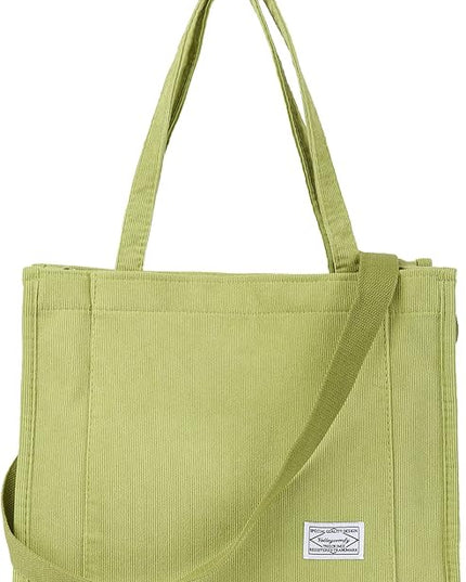 Valleycomfy Corduroy Tote Bag for Women Travel Crossbody Bag Purse Women Shoulder Bags Work Handbags Everyday Hobo Bag
