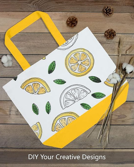 TOPDesign 3-Pack Super Strong Large 12oz Cotton Canvas Tote Bags, Reusable Grocery Shopping Cloth Bags, Fashionable Two-Tone Totes for Crafts, DIY Your Creative Designs