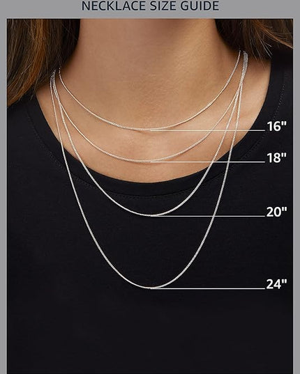 Amazon Essentials 14k Gold or Sterling Silver Plated Figaro Chain Necklace