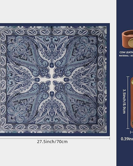 27.5 Inches Square Silk Feeling Neck Scarf for Men Necktie Silk Bandanas Pocket Square Cowboy Scarves