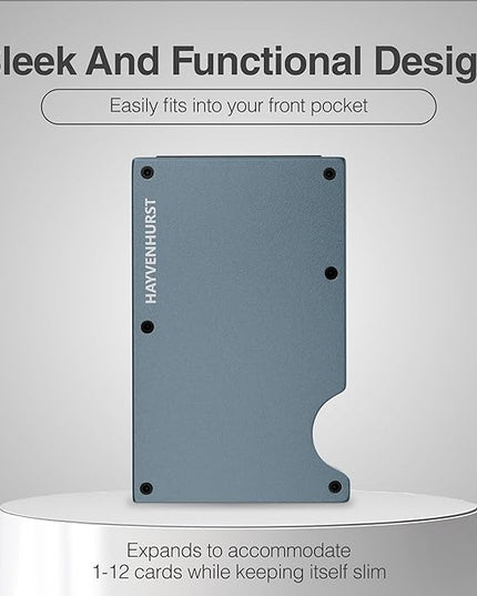 Hayvenhurst Wallet For Men - Reinvented Design Men's Wallet - Slim, Minimalistic & Seamless, Blocks RFID Scanners with a Money Clip (Grey)