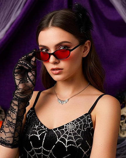 FEISEDY Retro Oval Cat Eye Sunglasses for Women 90s Narrow Lightweight Shades Y2k Trendy Sunnies B0257