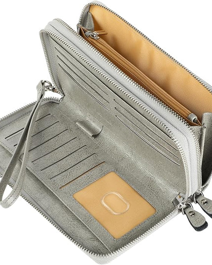 Lavemi Small Compact Women Wallet RFID Blocking Genuine Leather Bifold Purse with ID Windows